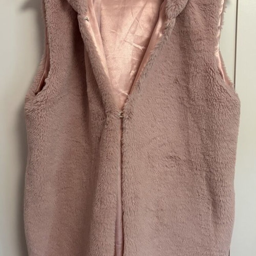 Pink Fur Vest like new, size L