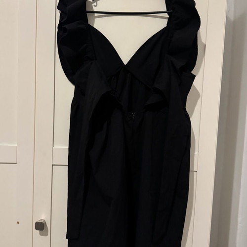 Shein mini summer dress black, new with zipper and back ties