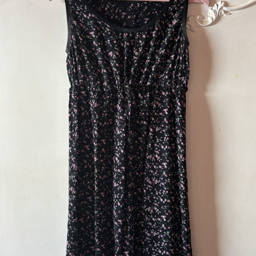 Floral dress like new, black and pink, medium-large size