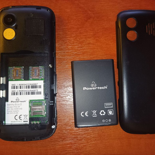Powertech PTM39 mobile phone like new, simple use, black