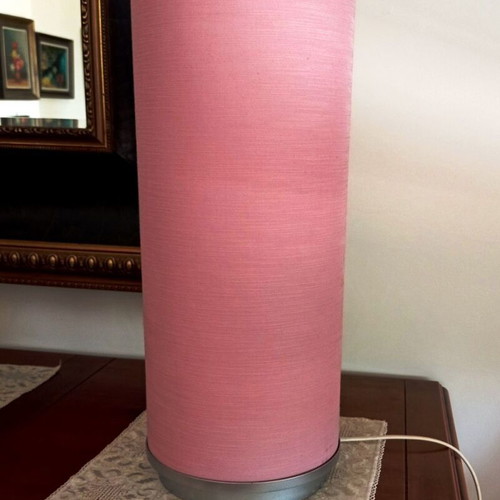 Table lamp tower cylinder 48 cm vintage boho with 2 bulbs, like new