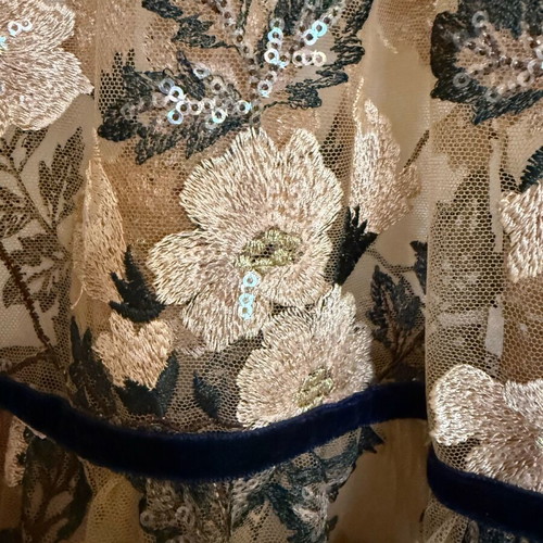 Madame Shou Shou skirt new, tulle with embroidery and sequins, beige