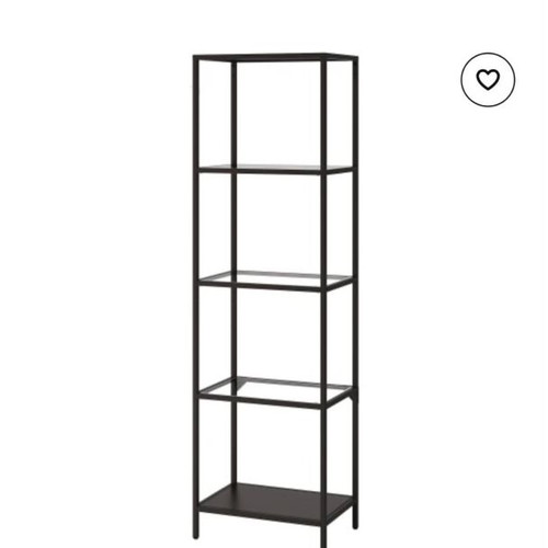 IKEA VITTSJÖ black shelving unit 51x36x175 cm