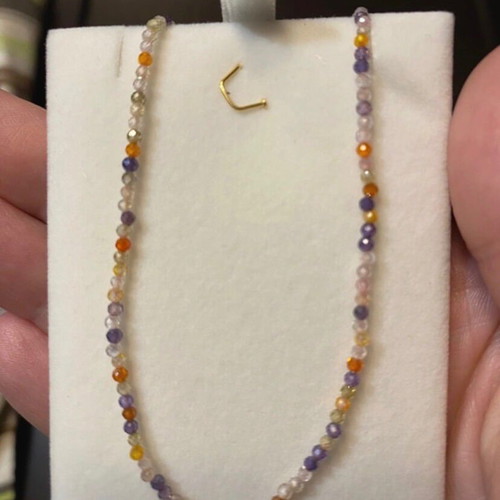 Nephrite Semi-Precious Stone Necklace New, Multicolor