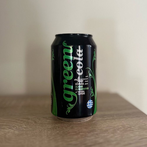 Collectible Green Cola can closed and empty, new