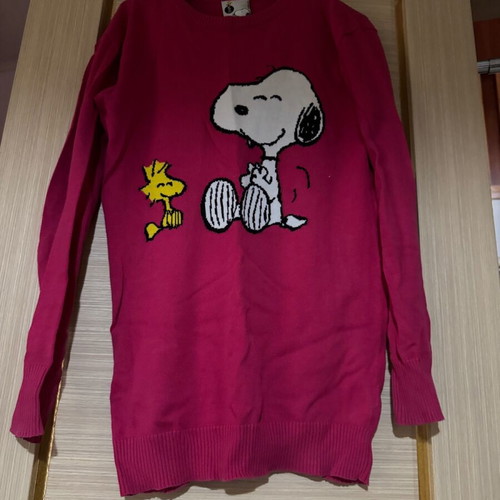 Bershka long pink pullover used, mini dress style