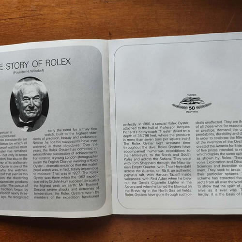 Vintage Rolex watch catalog 1977 like new
