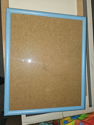 Photo frame with blue wooden border 26×32 cm like new