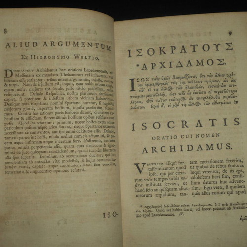Isocrates book 1748 used, Greek text