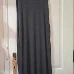 Casual maxi dress one size gray like new with pockets and short sleeves