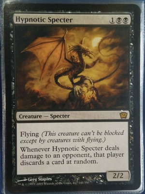 Magic MTG 9th Edition Hypnotic Specter #141/350 box topper like new