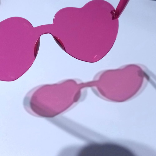 Heart-shaped glasses new, pink