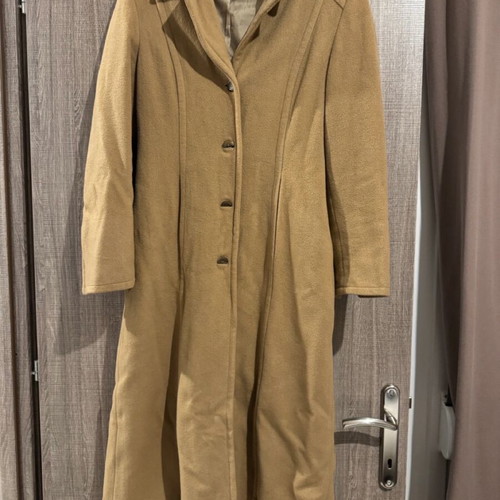 Oltre women's wool coat like new, medium length, beige brown, size L