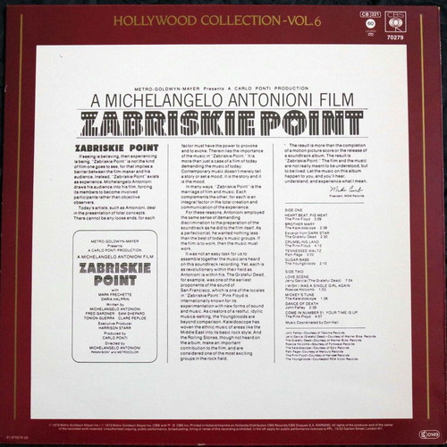 Zabriskie Point Original Soundtrack LP new, rock