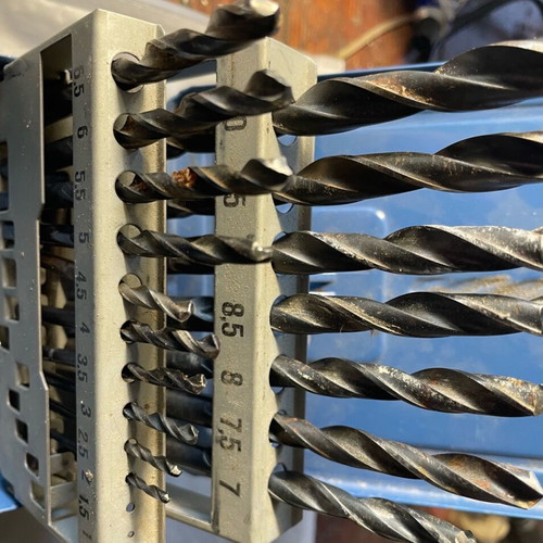 Set of black drill bits used