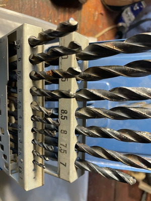 Set of black drill bits used