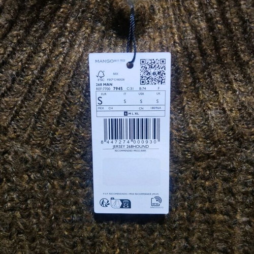 Mango men's sweater like new, melange brown/olive, size S