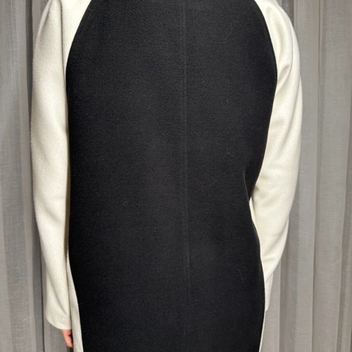 4tailors women's coat black with white detail like new