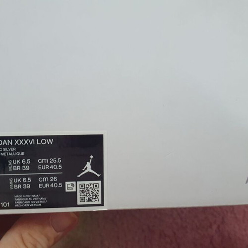 Nike Air Jordan XXXVI Low used, size 40.5, white