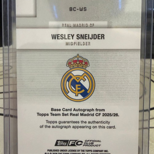 Wesley Sneijder Green Auto 81/99 football card