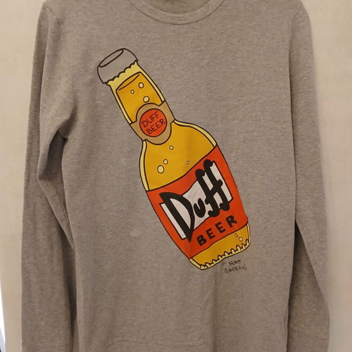 The Simpsons Duff Beer Grey Long Sleeve Top like new