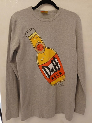 The Simpsons Duff Beer Grey Long Sleeve Top like new