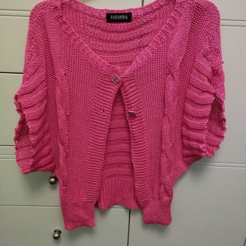 Knitted cardigan one size pink like new