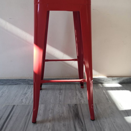 Metal stool with electrostatic paint, set of 3