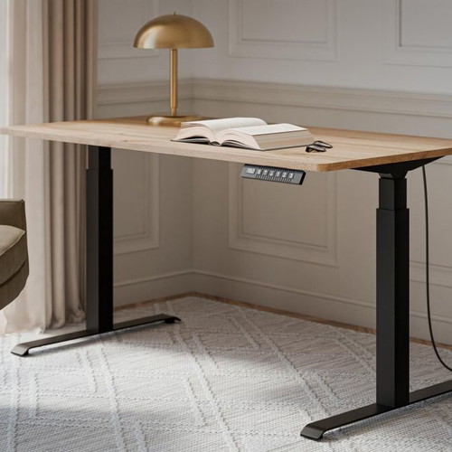 Cama Meble Moon Wooden Gaming Desk with Adjustable Height Black/Wotan 150x80x72cm like new