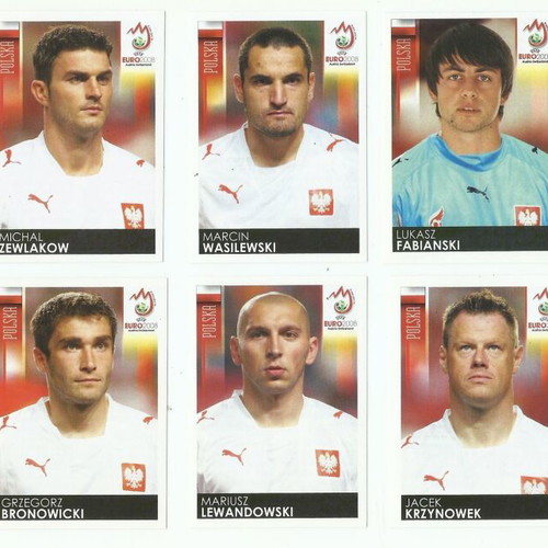 Panini Euro 2008 Poland Football Stickers set of 21 like new