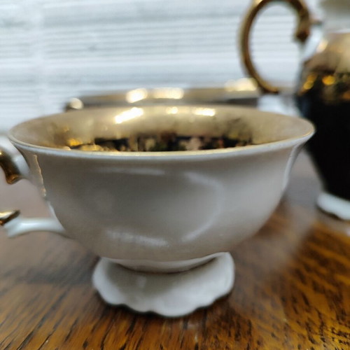 Bareuther Bavaria coffee set used, Bavarian porcelain with gold details