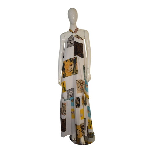 Camilla silk maxi dress size 2 with patchwork and tassels like new