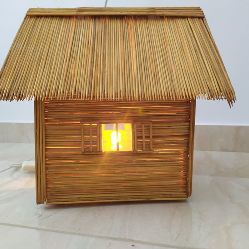 Handmade wooden house lamp frame new
