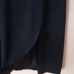 Mini dress with front slit, embroidered flowers, like new, black, size L