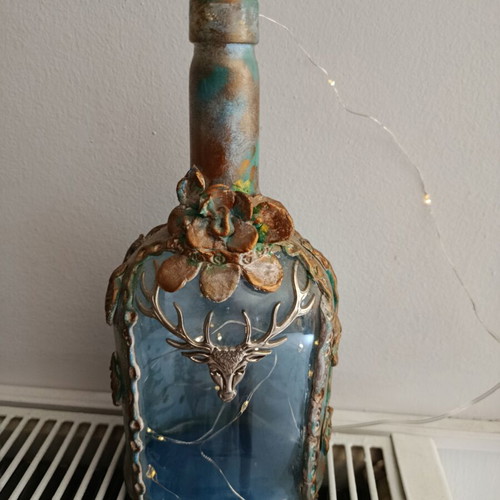 Decorative bottle handmade with lights like new