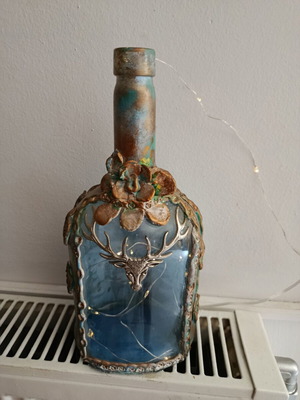 Decorative bottle handmade with lights like new