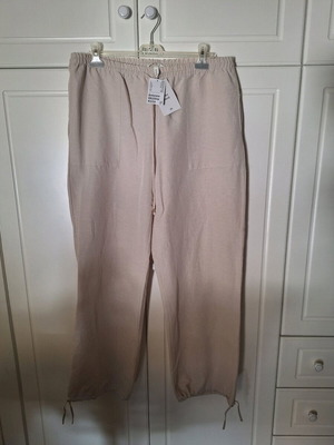 Λινό παντελόνι H&M Large καινούργιο, μπεζ