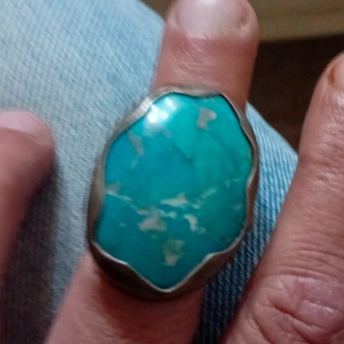 Silver 925 ring with Murano stone like new, turquoise