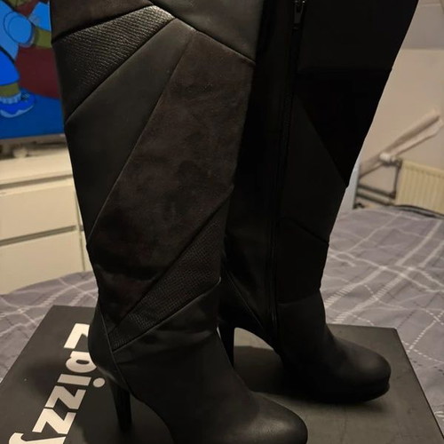 Bizzy high heel knee boots, size 38, black