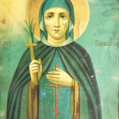 Russian Icon of Saint Paraskevi used, circa 1880 with original frame