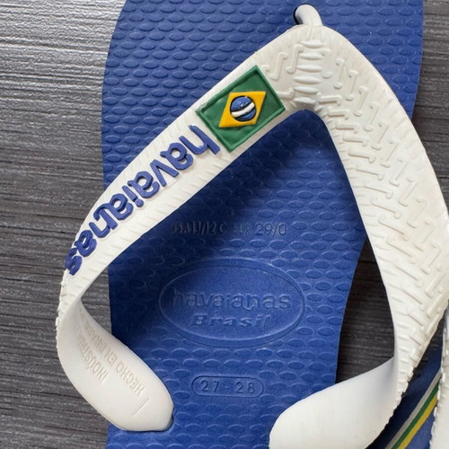 Havaianas slippers size 27 like new, blue multicolor
