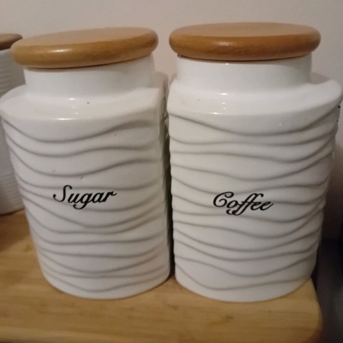 Containers for coffee and sugar like new