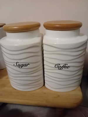 Containers for coffee and sugar like new