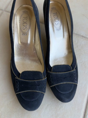 Tod's women's shoes new, dark blue size 41, 6 cm heel