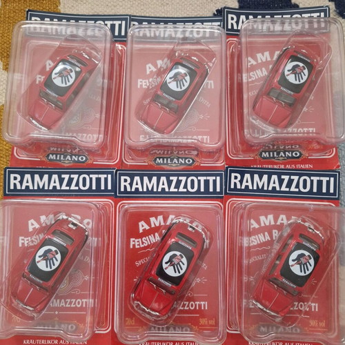 Fiat 600 collectible red toy cars scale 1:43, new pack of 6