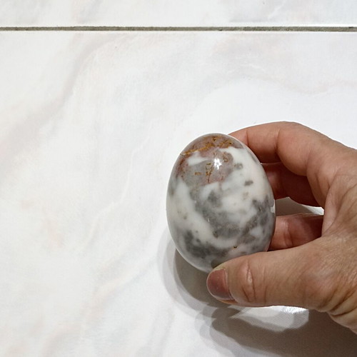 Egg from semiprecious stone Agate Opal used, decorative collectible