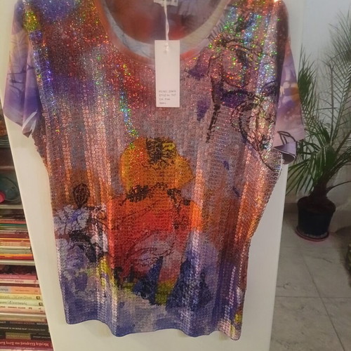 Women's multicolor blouse, size L
