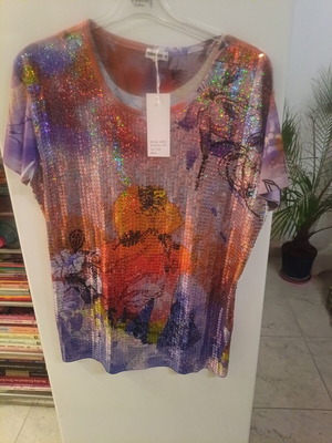 Women's multicolor blouse, size L