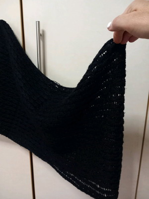 Κασκόλ λαιμού H&M δαντελωτό πλεκτό πολύ μαλακό, σαν καινούργιο, μαύρο