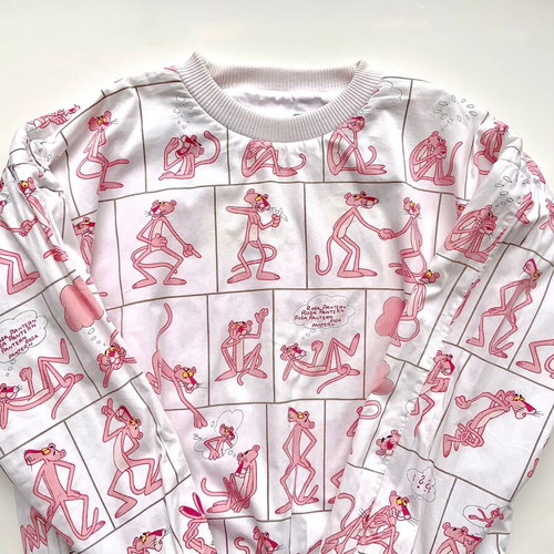 UNITED ARTISTS AMERICANWEAR PINK PANTHER Reversible Double Face Puffy Sweater Vintage Collectible